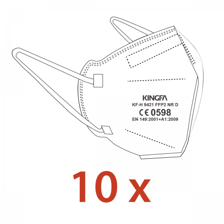 KINGFA - Atemschutzmaske FFP2 NR D, 10 Stück (A10127)